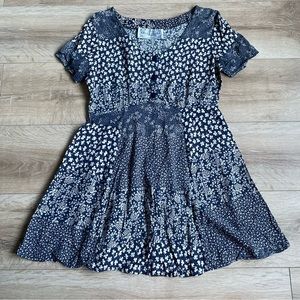 Vintage Razzle Dazzle dress ditsy floral patch work tunic style top